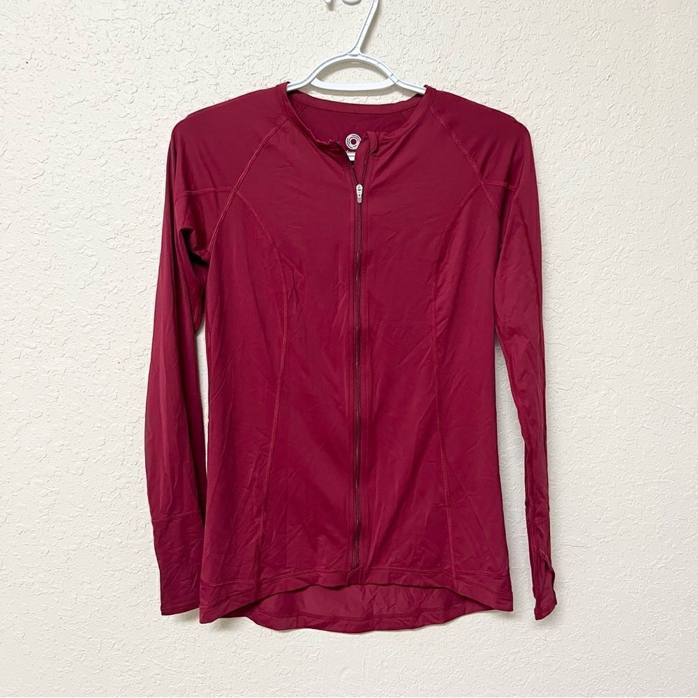 BloqUV Red Full Zip Jacket Nylon UPF Womens Size S Long Sleeve Beach